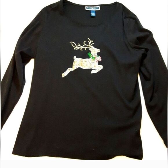 KAREN SCOTT Sweater Christmas Elegance Lightweight Size OX - Picture 12 of 13